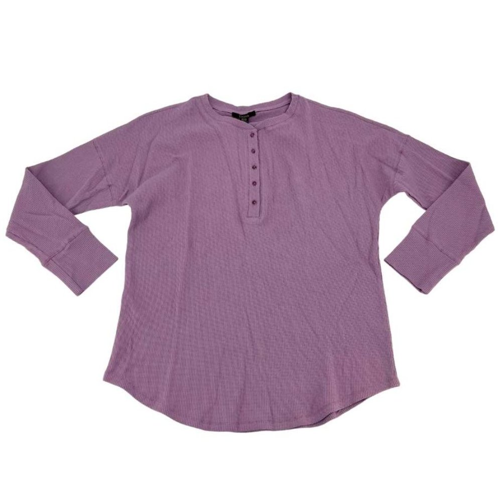 Dalia | Women's Long Sleeve Waffle Shirt | Purple | Size Medium